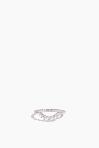 Sacai Rings Graduated Pear Shaped Diamond Curbed Jacket Ring in 14k White Gold