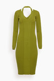 Proenza Schouler White Label Dresses Knit Halter Dress in Chartreuse