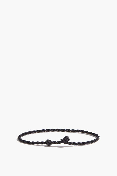 Twisted Braid Silk Cord Bracelet in Black
