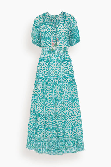 Bell Dresses Rachel Maxi Dress in Turquoise Print