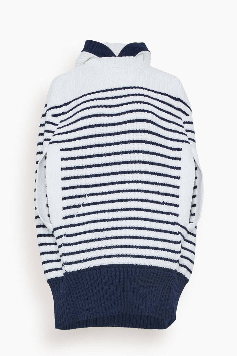 Horizontal Stripe Knit Cape in Off White – Hampden Clothing