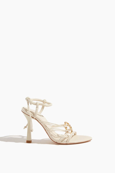 Mirage Leather Strappy Heel Sandal in White