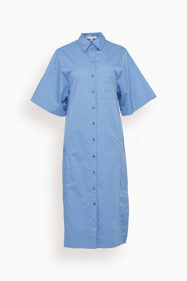Roller Sleeve Shirtdress in Kairi Blue