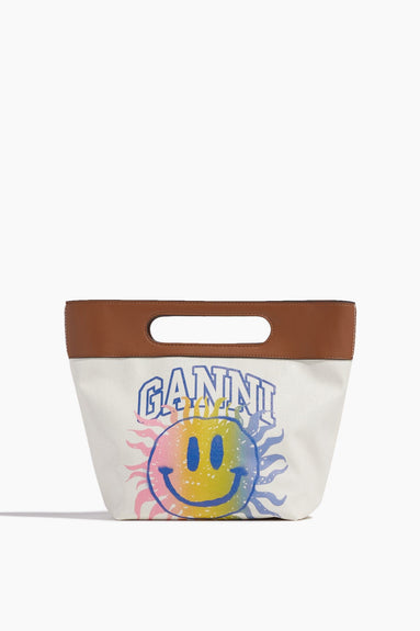 Ganni Top Handle Bags Small Tote Bag in Egret