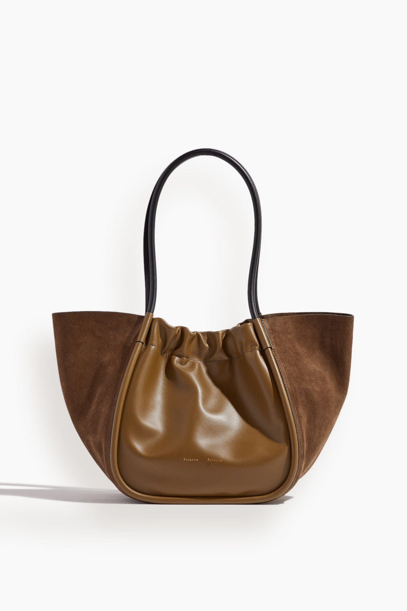 Suede Leather Tote Bag for Woman / Anthracite Leather Shoulder 