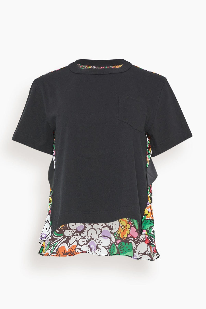 Sacai Floral Print T-Shirt in Black Multi – Hampden Clothing