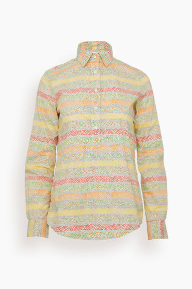 Tomboy Popover Shirt in Yellow/Red/Green Multi Floral Stripe