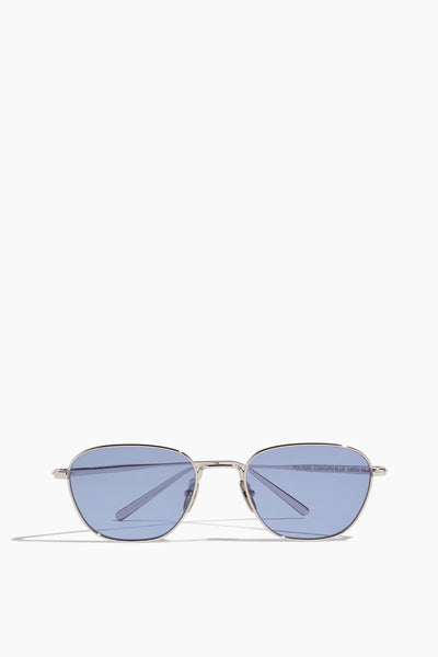 Polygon Sunglasses in Silver/Concord Blue