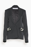 JW Anderson Jackets Silver Chain Link Blazer in Black