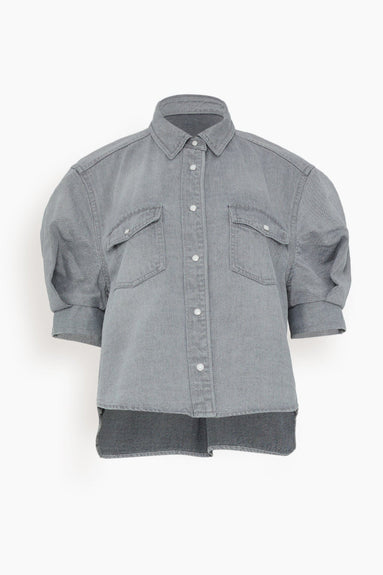 Sacai Tops Denim Shirt in Gray