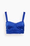 Stretch Satin Bralette in Ultramarine