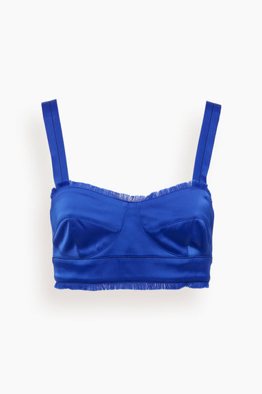 Stretch Satin Bralette in Ultramarine