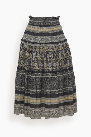 Tasha Print Skirt in Black