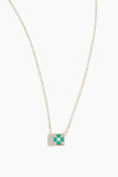 Adina Reyter Necklaces Bead Party Pave Clover Block Necklace in 14k Yellow Gold