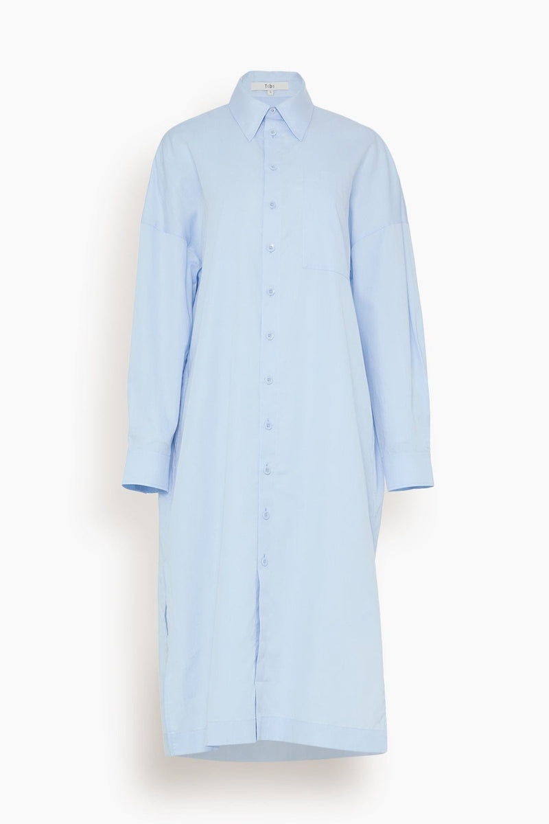 Light blue shirt dresses