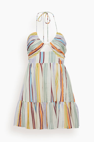 Axum Tuck Front Mini Dress in Stripe