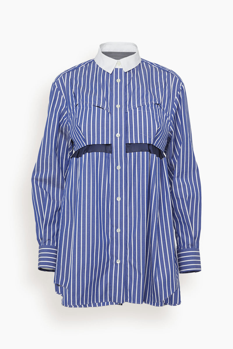 Sacai Cotton Poplin Shirt in Blue Stripe – Hampden Clothing