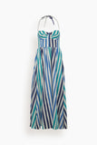 Johanna Ikat Stripes Dress in Ocean
