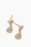 EF Collection Earrings Full Cut Diamond Teardrop Earring in Yellow Gold