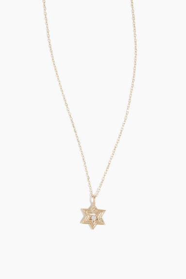 Adina Reyter Necklaces Groovy Diamond Star of David Necklace in 14k Yellow Gold