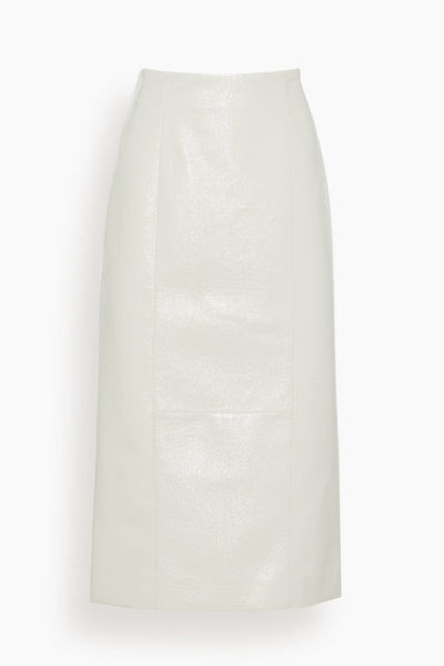 Shiny Statement Skirt in Eggshell