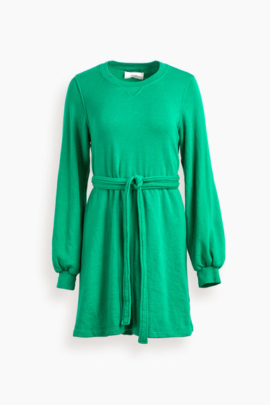 Emma Fleece Dress in Green Leaf