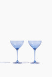 Estelle Colored Glass Glassware Colored Martini Glass in Cobalt Blue - Set of 2