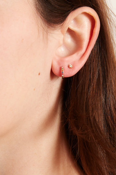 EF Collection Earrings Diamond Bezel Single Stud Earring in Yellow Gold