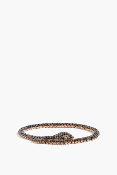 Black Diamond Serpent Bracelet in 18k Rose Gold