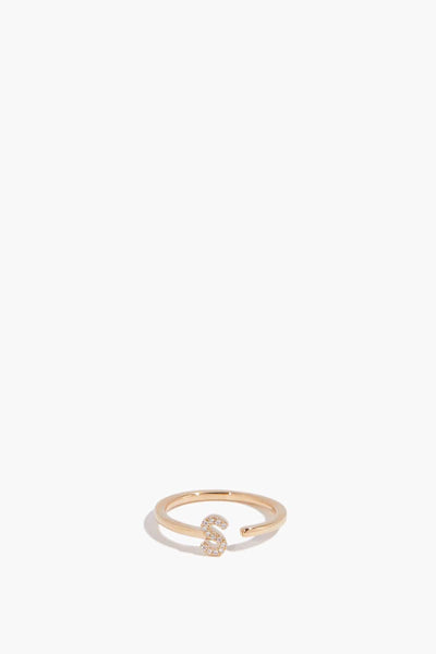 S Initial Ring in 14k Yellow Gold