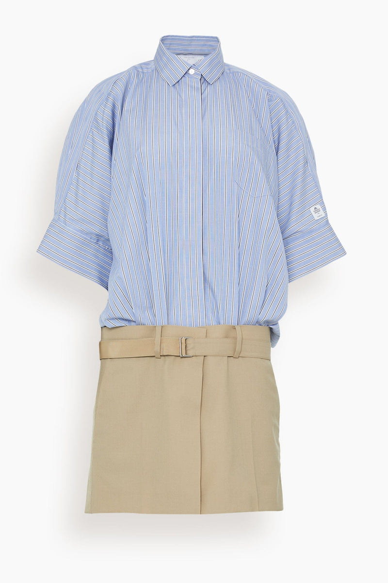 Thomas Mason / Cotton Poplin Dress in Blue Stripe – Hampden Clothing