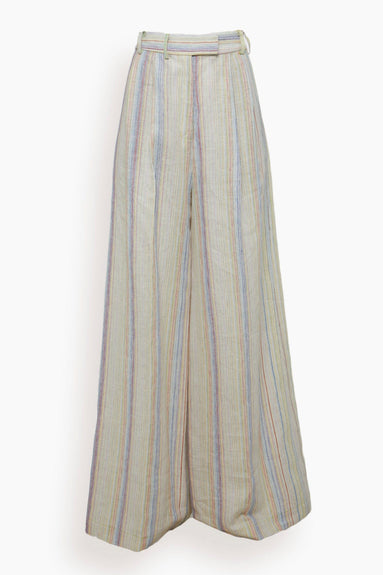 Christopher John Rogers Pants Pleated Ultra Wide Leg Trousers in Magnolia Multi