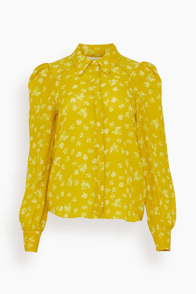 Eccentric Floral Blouse in Gold Yellow Mix