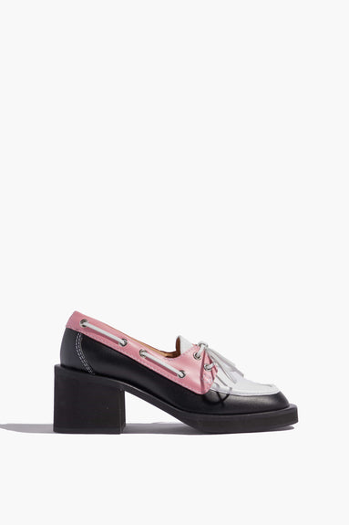 JW Anderson Shoes Loafers Chunky Loafer Heel in Black/White/Pink