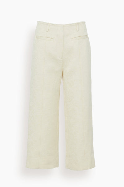 Cotton Wool Jacquard Pant in Canvas