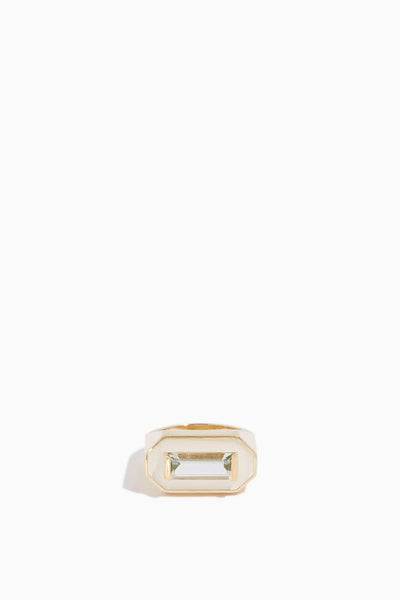 Deco Maxi Baguette Ring in Panna