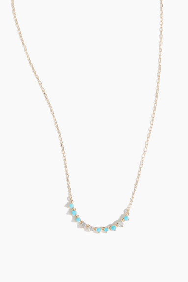 Adina Reyter Necklaces Diamond and Turquoise Rounds Chain Necklace in 14k Yellow Gold