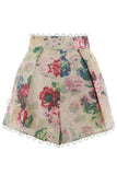 Zimmermann Clothing Melody High Waist Short in Taupe Floral