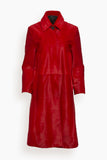 Solid Haircalf Coat in Red