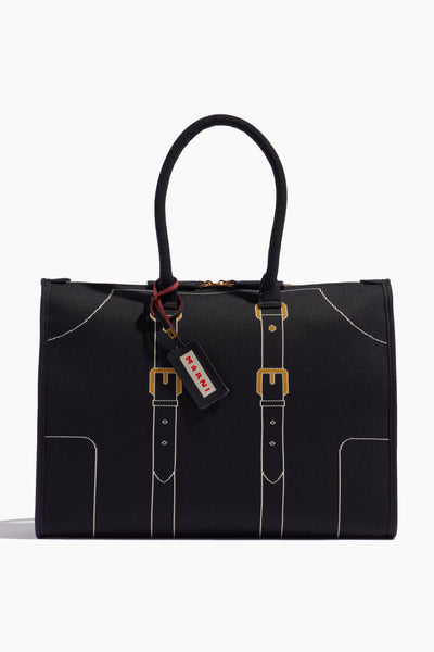 Small Travel Bag in Black/Silk White/Gold