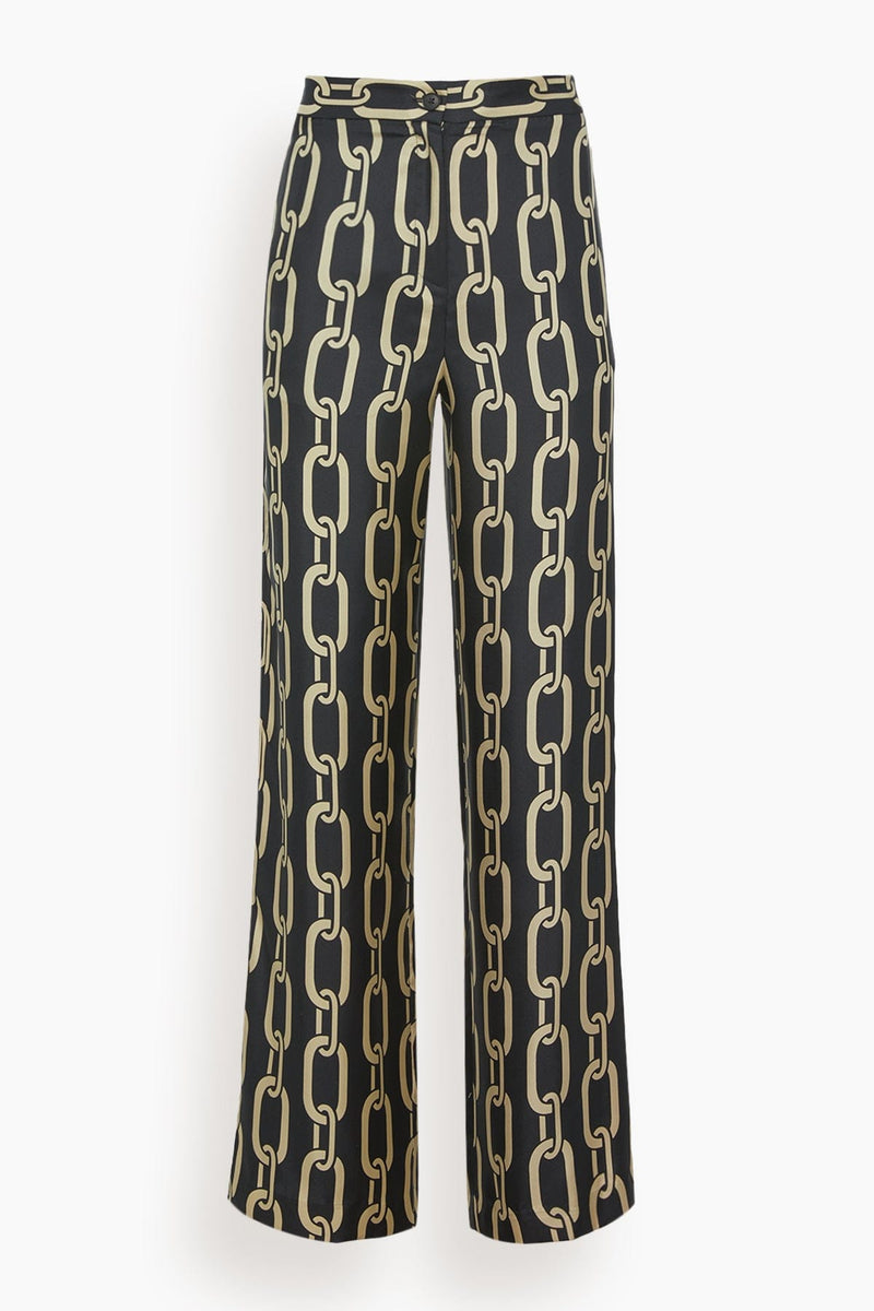 Chain Print Wide-Leg Pajama Pants - Women - Ready-to-Wear