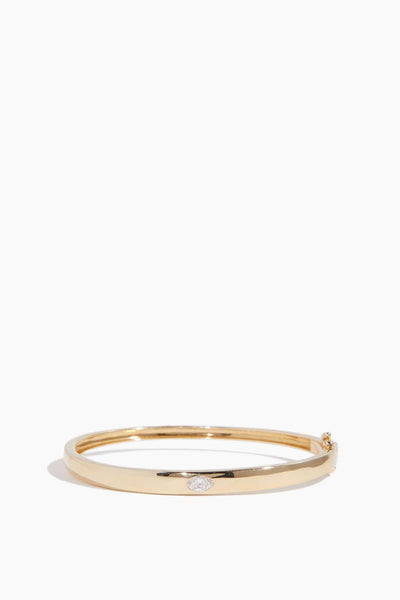 Pear Shape Diamond Bangle in 14k Yellow Gold