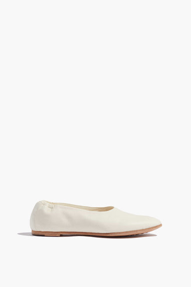 Pedro Garcia Flats Hilaria Flat Shoes in Creme Pebble Nappa Lame