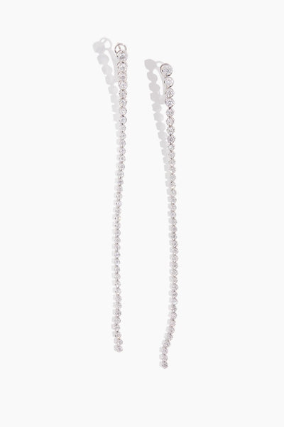 Diamond Tennis Earrings in 18k White Gold