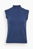 Sleeveless Mock Neck in Navy