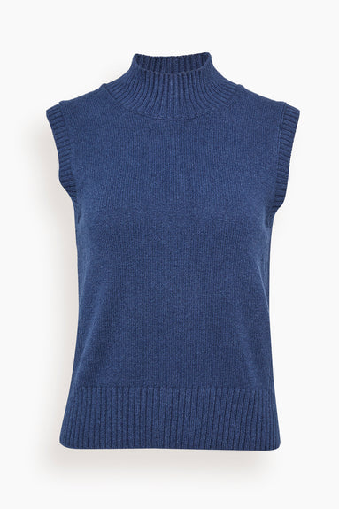 Sleeveless Mock Neck in Navy