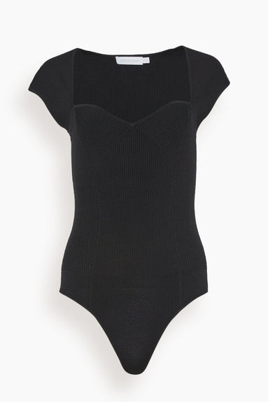 Jonathan Simkhai Tops Barbara Sweetheart Bodysuit in Black