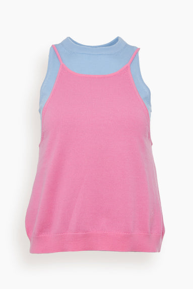 Layered Tank Top in Blue/Pink