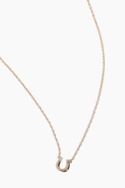 Lucky Horseshoe Necklace in 14k Yellow Gold