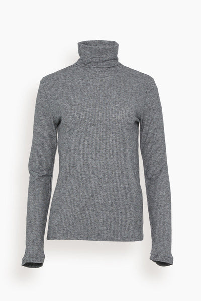 Turtleneck Shirt in Grey Melange